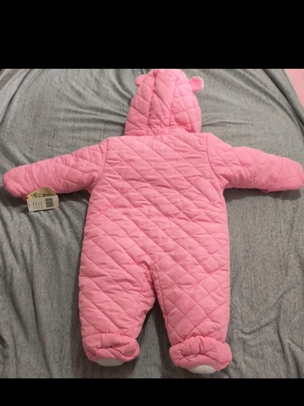 OshKosh B'gosh Pink Quilted Hooded Footed One-Piece